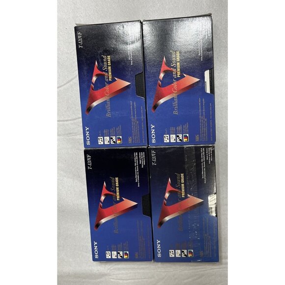 Sony T120 VHS Premium Grade VHS Video Tapes T-120 Six Hours Each Lot Of 4 New - Picture 2 of 3